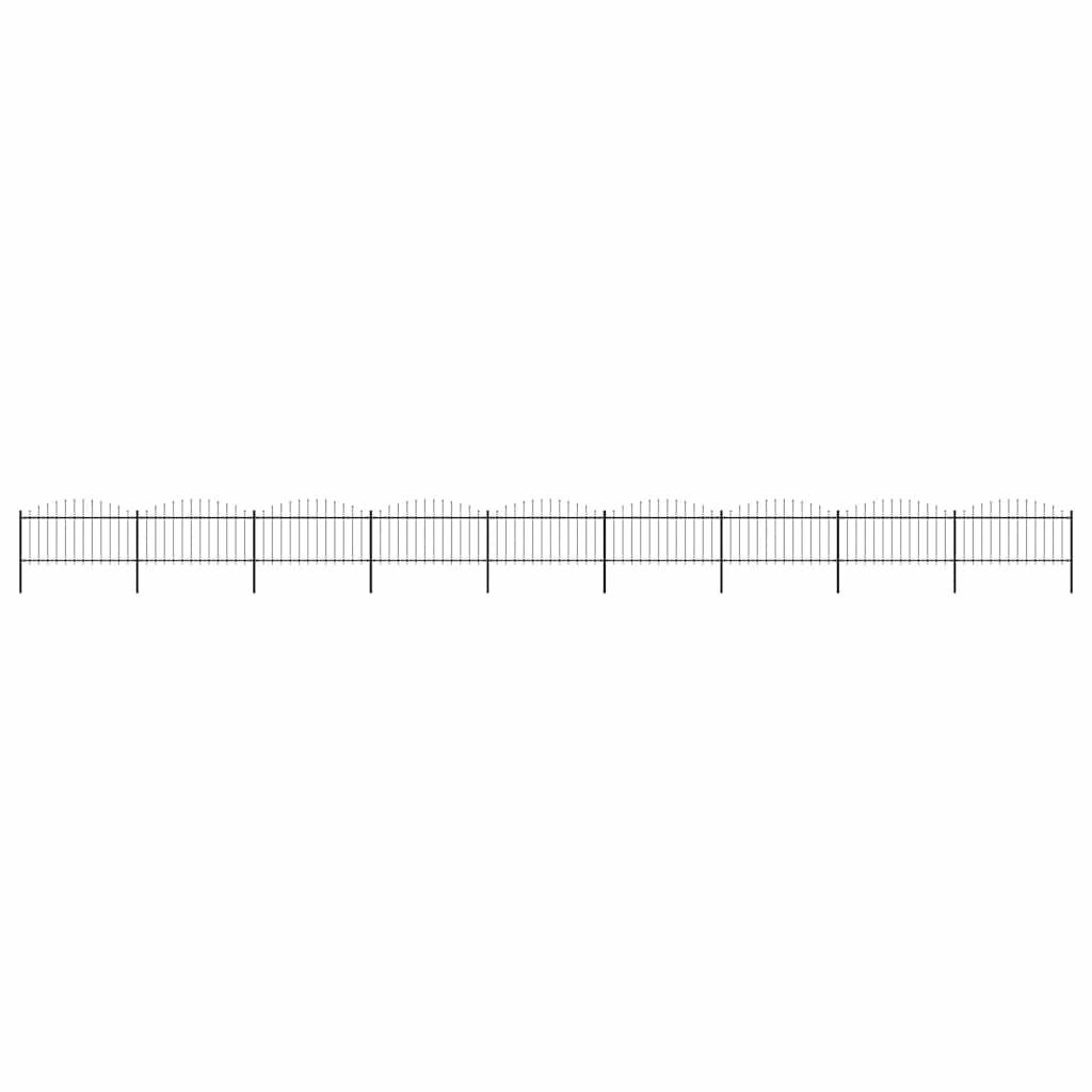 Garden Fence with Spear Top Steel 1603.5x150 cm Black