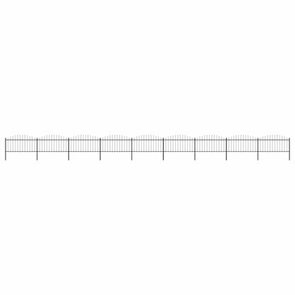 Garden Fence with Spear Top Steel 1603.5x150 cm Black