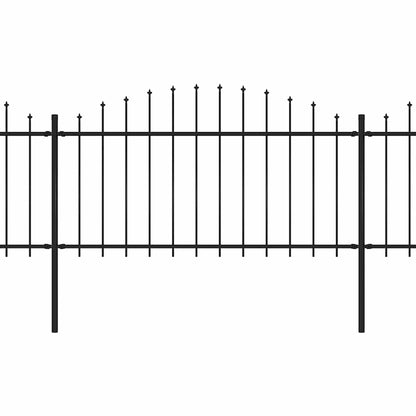 Garden Fence with Spear Top Steel 1673x150 cm Black