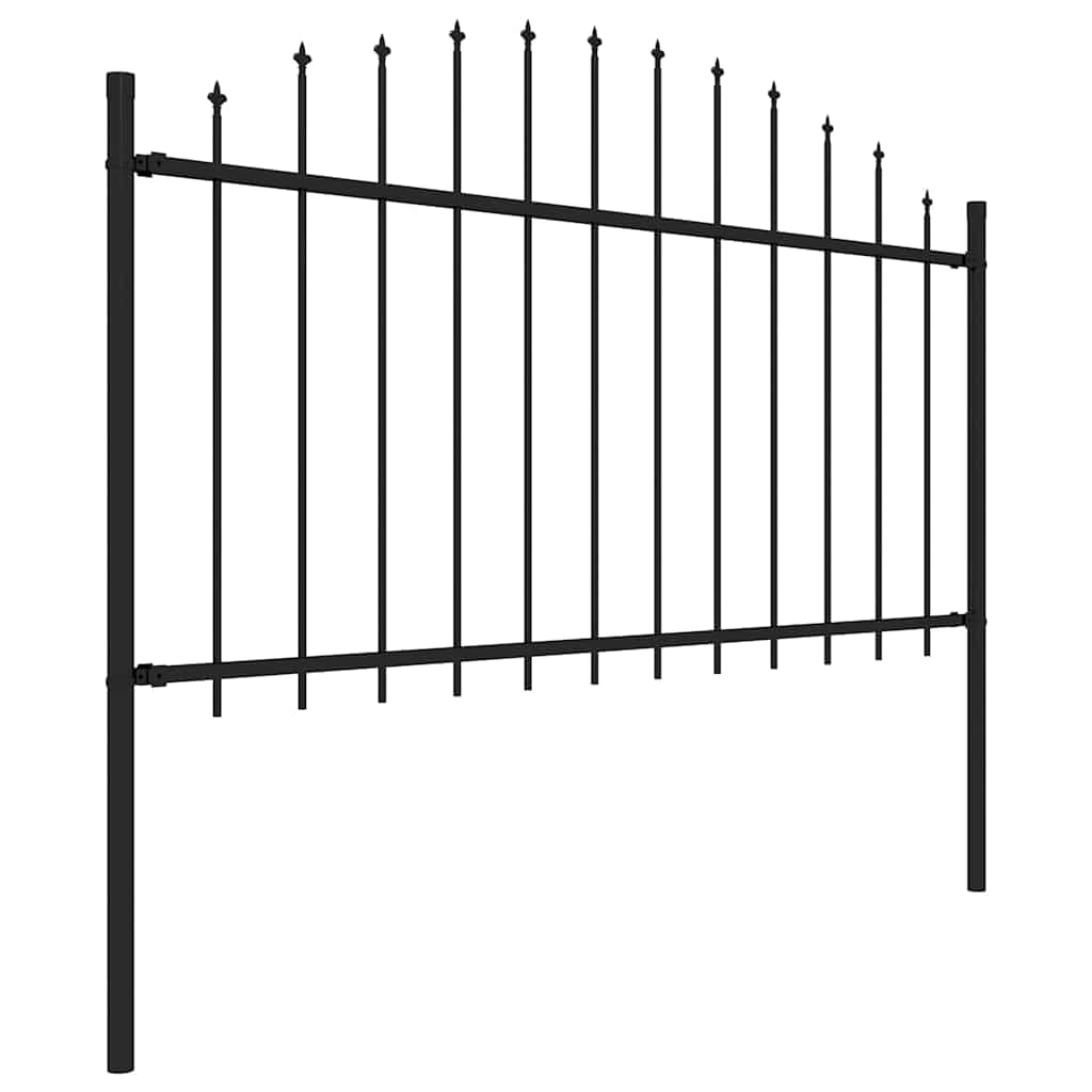 Garden Fence with Spear Top Steel 1673x150 cm Black