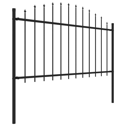 Garden Fence with Spear Top Steel 1673x150 cm Black
