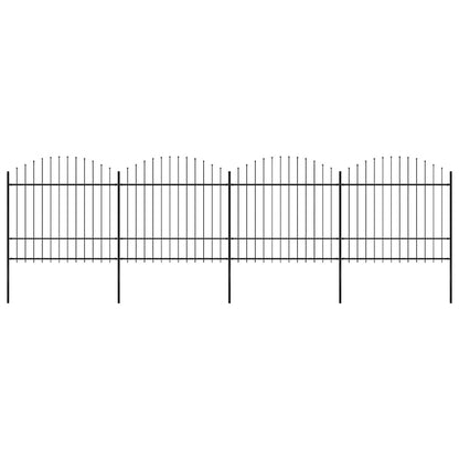 Garden Fence with Spear Top Steel 671x175 cm Black