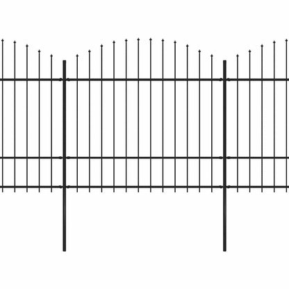 Garden Fence with Spear Top Steel 671x175 cm Black