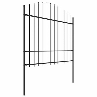 Garden Fence with Spear Top Steel 714.5x175 cm Black