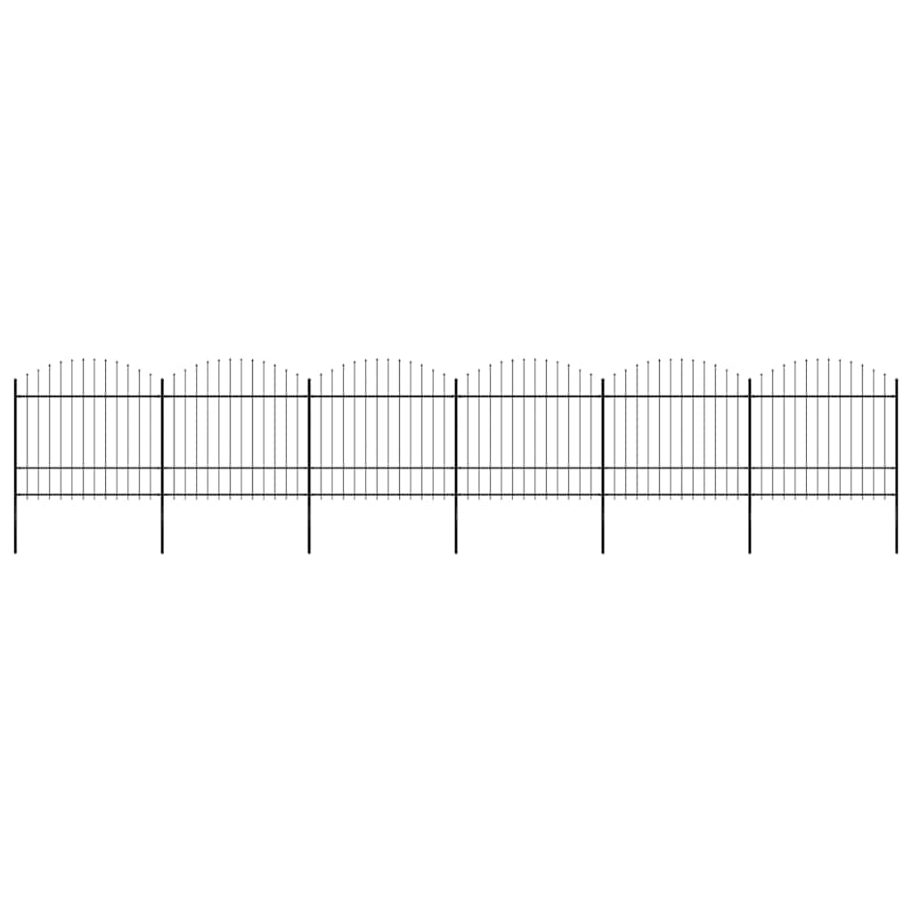 Garden Fence with Spear Top Steel 1005x175 cm Black