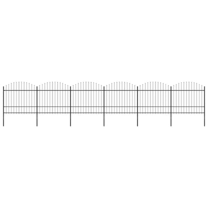 Garden Fence with Spear Top Steel 1005x175 cm Black