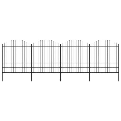 Garden Fence with Spear Top Steel 671x200 cm Black