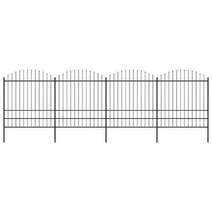 Garden Fence with Spear Top Steel 671x200 cm Black
