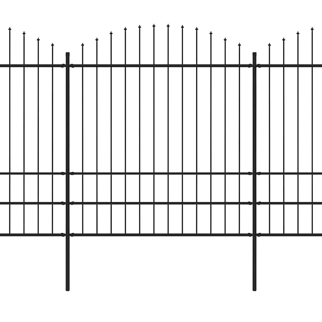 Garden Fence with Spear Top Steel 671x200 cm Black