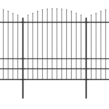 Garden Fence with Spear Top Steel 671x200 cm Black