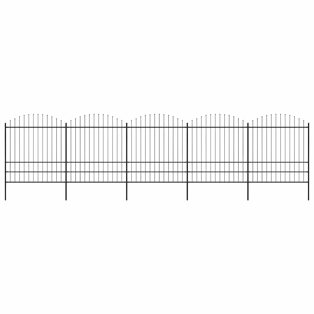 Garden Fence with Spear Top Steel 838x200 cm Black