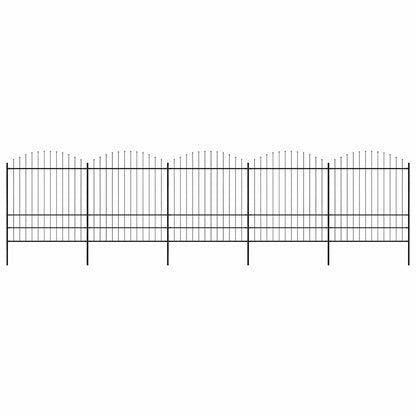 Garden Fence with Spear Top Steel 838x200 cm Black