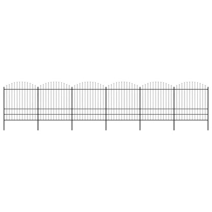 Garden Fence with Spear Top Steel 1005x200 cm Black