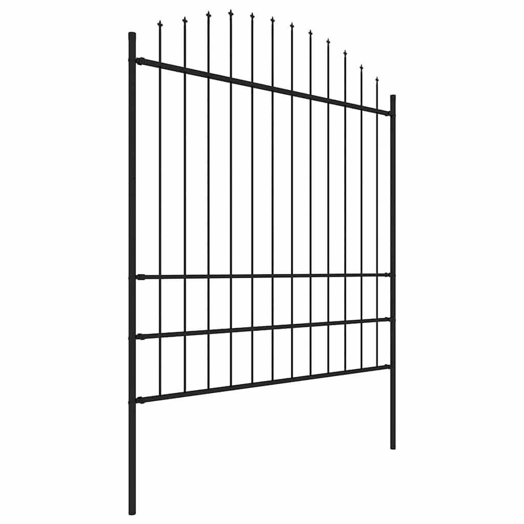 Garden Fence with Spear Top Steel 1005x200 cm Black