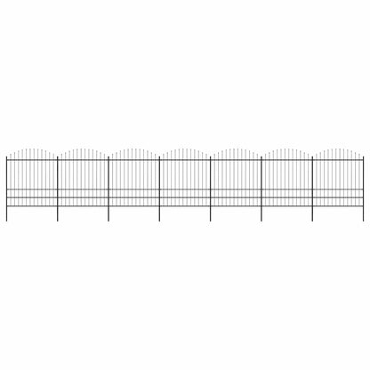 Garden Fence with Spear Top Steel 1172x200 cm Black