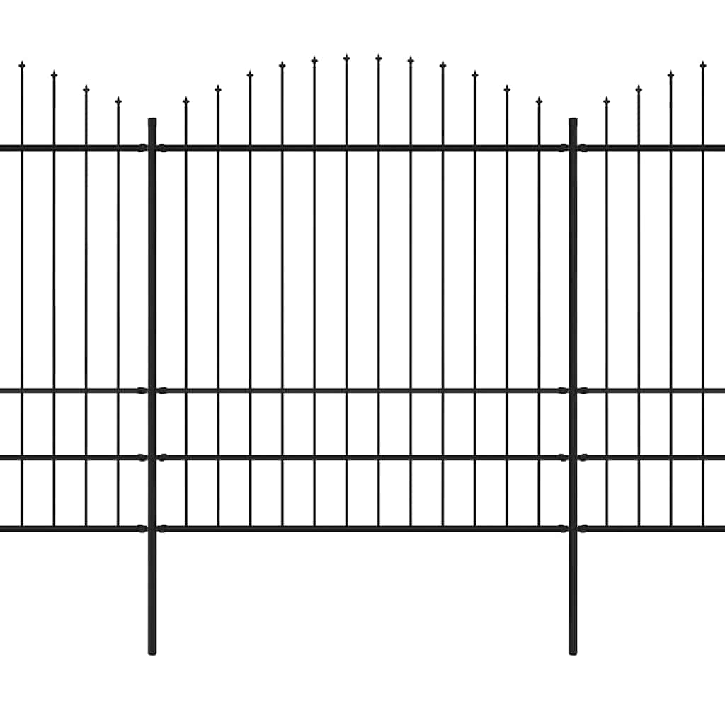 Garden Fence with Spear Top Steel 1172x200 cm Black