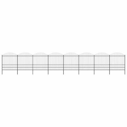 Garden Fence with Spear Top Steel 1339x200 cm Black