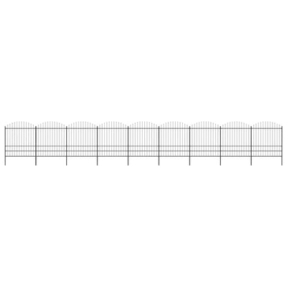 Garden Fence with Spear Top Steel 1603.5x200 cm Black