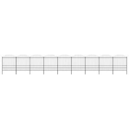 Garden Fence with Spear Top Steel 1506x200 cm Black