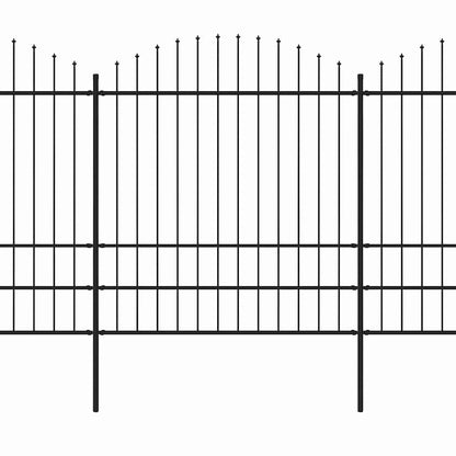 Garden Fence with Spear Top Steel 1506x200 cm Black