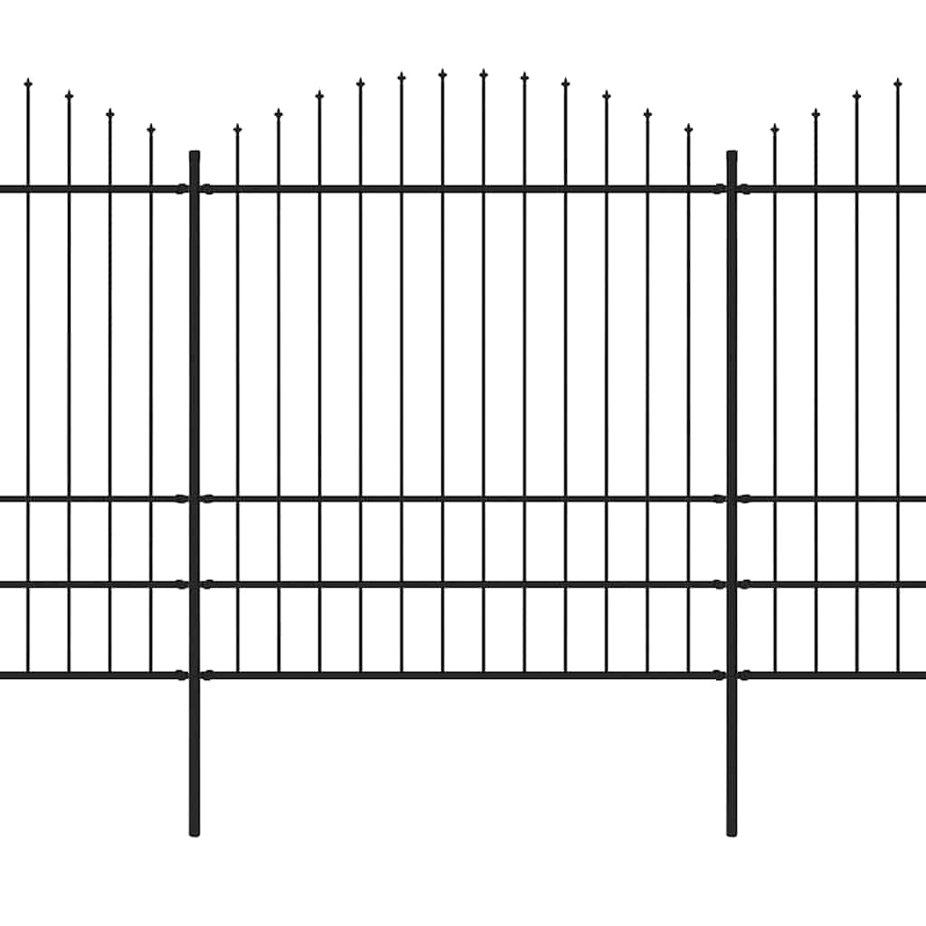 Garden Fence with Spear Top Steel 1673x200 cm Black
