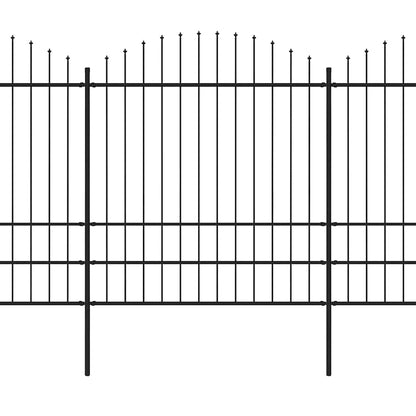 Garden Fence with Spear Top Steel 1673x200 cm Black