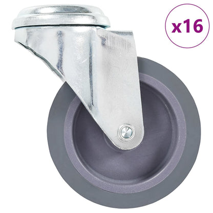 16 pcs Bolt Hole Swivel Casters 75 mm