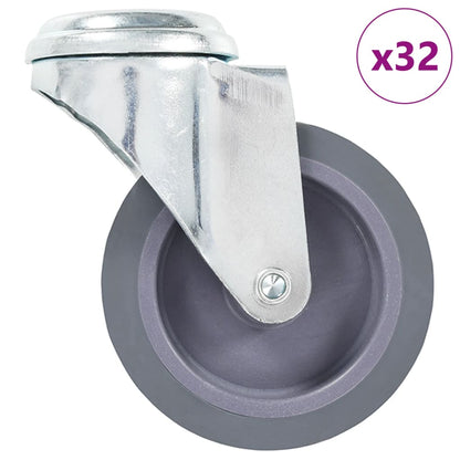 32 pcs Bolt Hole Swivel Casters 75 mm