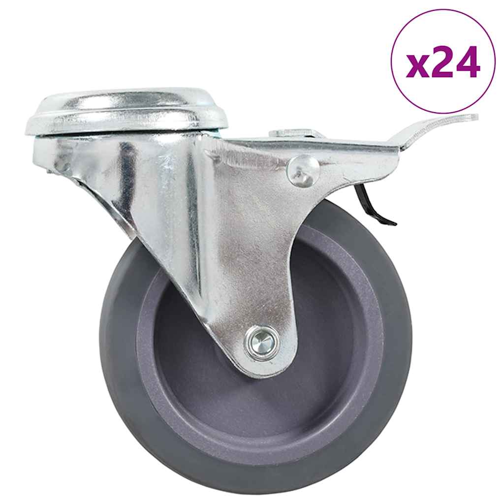 24 pcs Bolt Hole Swivel Casters 75 mm
