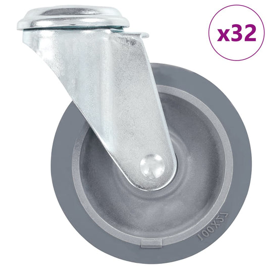 32 pcs Bolt Hole Swivel Casters 100 mm