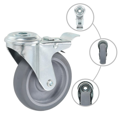 32 pcs Bolt Hole Swivel Casters 100 mm