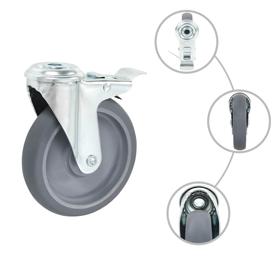 16 pcs Bolt Hole Swivel Casters 125 mm