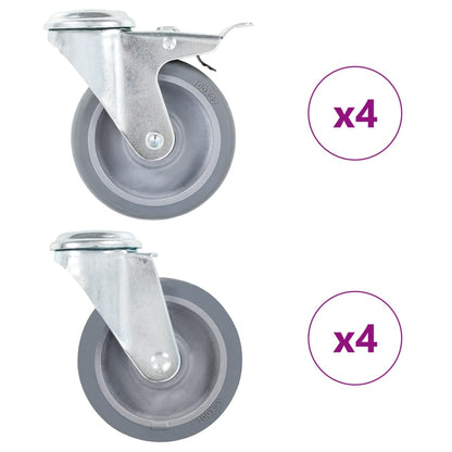 8 pcs Bolt Hole Swivel Casters 100 mm