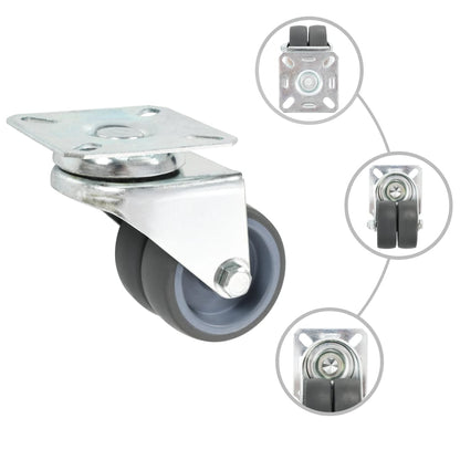 8 pcs Twin-wheel Swivel Casters 50 mm
