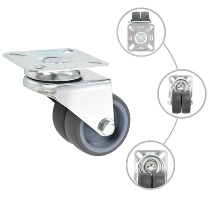 32 pcs Twin-wheel Swivel Casters 50 mm