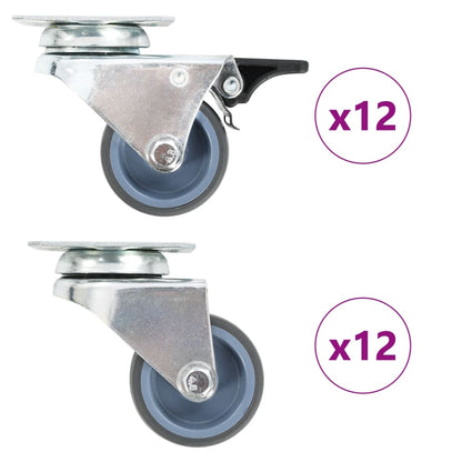 24 pcs Twin-wheel Swivel Casters 50 mm