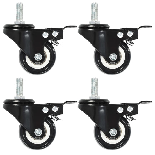 8 pcs Swivel Casters with Brakes 50 mm