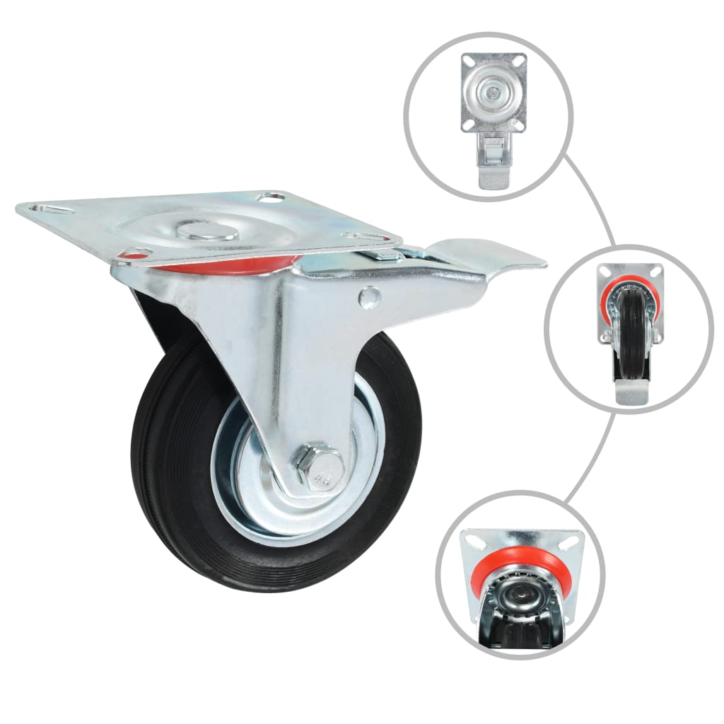 8 pcs Swivel Casters 100 mm