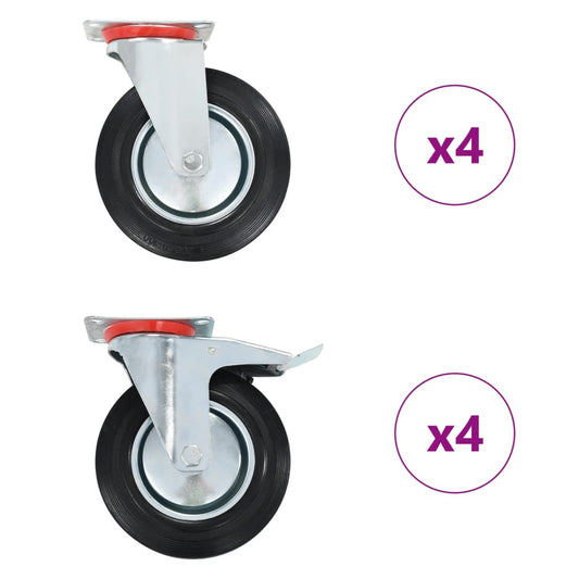 8 pcs Swivel Casters 200 mm