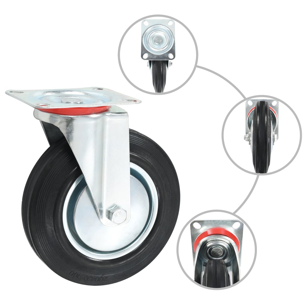 16 pcs Swivel Casters 200 mm