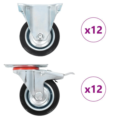 24 pcs Casters 75 mm