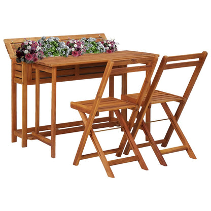 Garden Planter Table With Chair | Brown | Solid acacia wood | Medium