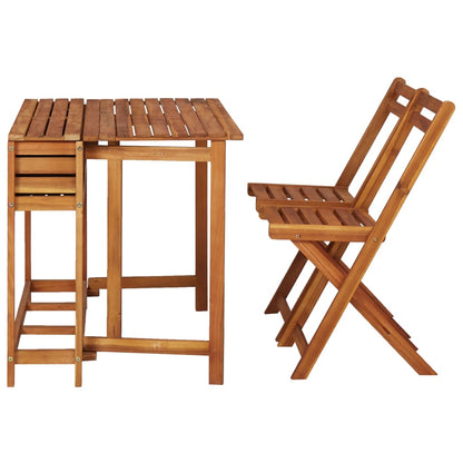 Garden Planter Table With Chair | Brown | Solid acacia wood | Medium