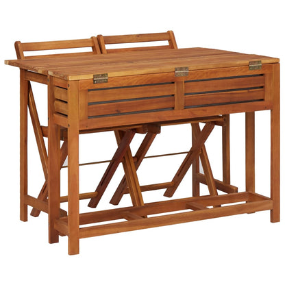 Garden Planter Table With Chair | Brown | Solid acacia wood | Medium