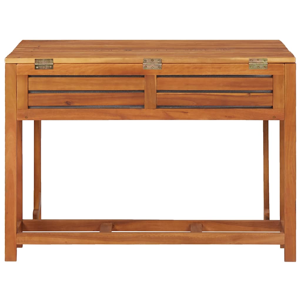 Garden Planter Table with 2 Bistro Chairs Solid Acacia Wood