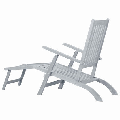 Sun Lounger | Grey Wash | Acacia Hardwood | Full-Length | Foldable
