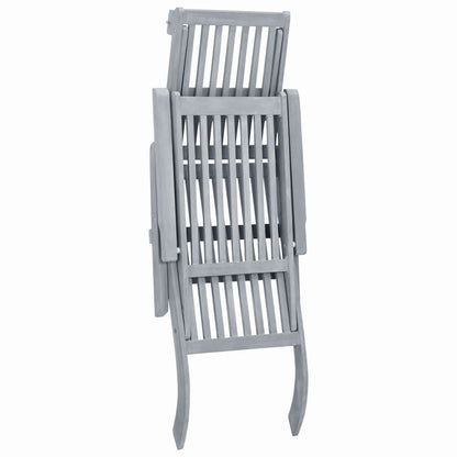 Sun Lounger | Grey Wash | Acacia Hardwood | Full-Length | Foldable