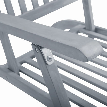 Sun Lounger | Grey Wash | Acacia Hardwood | Full-Length | Foldable