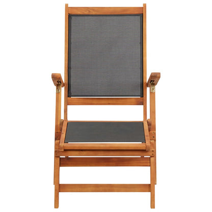 Deck Chair | Black | Acacia wood | Standard |  Ergonomic  | Deck Chair