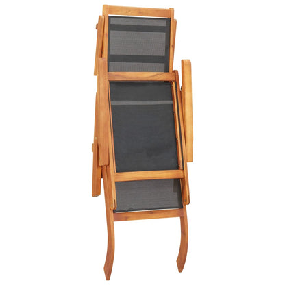 Deck Chair | Black | Acacia wood | Standard |  Ergonomic  | Deck Chair